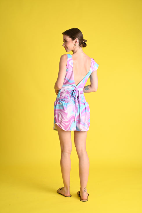 Swim 2023: Brando Swimsuit and Smocked Shorts Cover-up Set